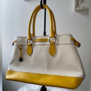 Dooney & Bourke Cream and Yellow Satchel